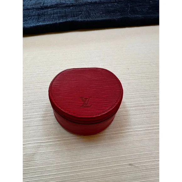 Louis Vuitton Red Epi Leather Round Cosmetic/Jewelry Case - Picture 2 of 9